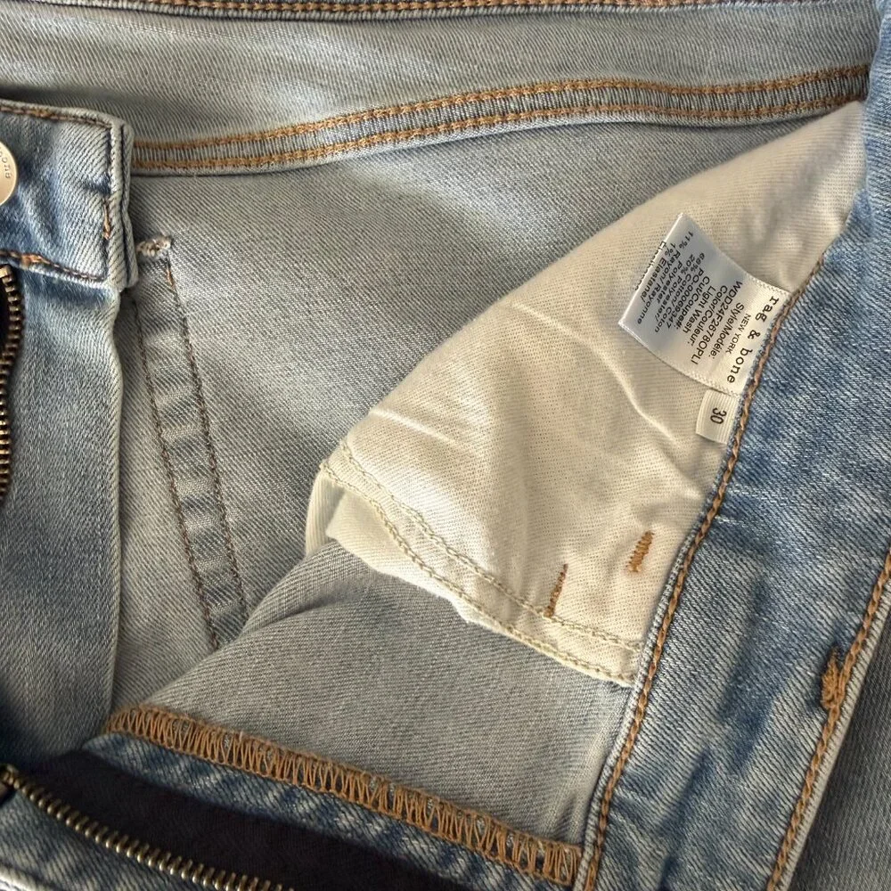 Rag & Bone Dylan Low Rise Slim Boyfriend Jeans Denim Size 30 Light Wash - Picture 10 of 10